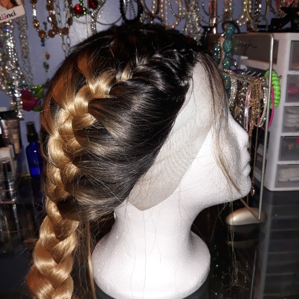 Braided lace wig prepulked hairline w baby hairs